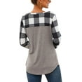 thumbnail image 2 of Women's V Neck T Shirt With Suede Pocket Long Sleeve Tunic, 2 of 3