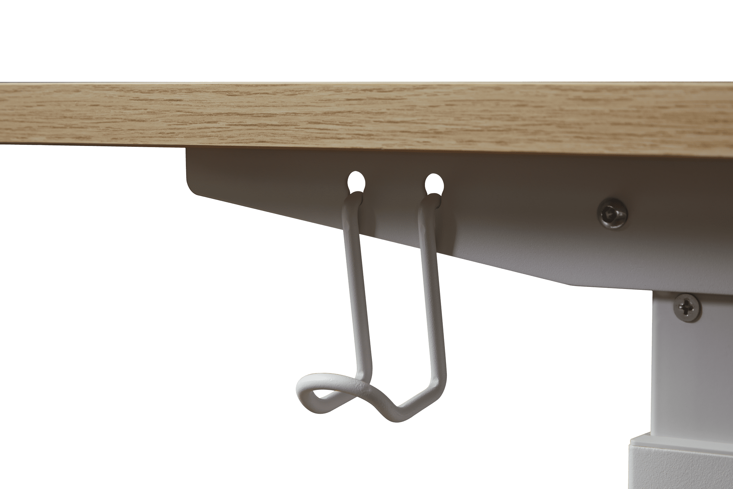 KOWO 55" K304 Electric Height Adjustable Standing Desk with Hutch and Drawer, Natural/White