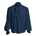 thumbnail image 1 of TIMIFIS Men's Shirt Gothic Renaissance Ruffle Front Pirate Shirt, Vintage Medieval Bandage Long Sleeve Cosplay Clothing-BlueFall, 1 of 5