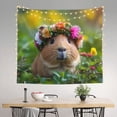thumbnail image 2 of Pofeuu Flower Crown Guinea Pig Print Wall Tapestry Decoration Wall Hanging Tapestry 60 x 51 Inch, 2 of 6