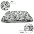 thumbnail image 3 of Day of the Dead Pet Bed, Celebration Mexican Spanish Sketch Dead Skulls Art Print, Chew Resistant Pad for Dogs and Cats Cushion with Removable Cover, 24" x 39", Black and White, by Ambesonne, 3 of 4