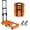 Orange, variant on Folding Hand Truck 500lbs, Portable Heavy Duty Dolly Cart, 6 Wheels Collapsible Luggage Cart with 2 Elastic Ropes - Compact Trolley Cart for Easy Moving - Ideal Hand Cart for Travel and More