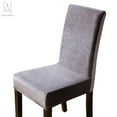 thumbnail image 2 of GustaveDesign 4 Pack Velvet Stretch Dining Chair Slipcovers Large Soft Removable Chair Protectors Home Decor Dining Chair Covers "Gray", 2 of 9