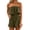 1-Army Green, variant on uvwlwu Women Floral Print Strapless Romper Bandeau Ruffle Tube Top Elastic High Waist Side Pocket Short Jumpsuit Elegant Summer Vacation Casual Occasion Outfit,L