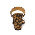 thumbnail image 2 of BLISSFUL STEP Women's Dual Clear Strap Block Heels Mules Slides Sandals Leopard 9, 2 of 6