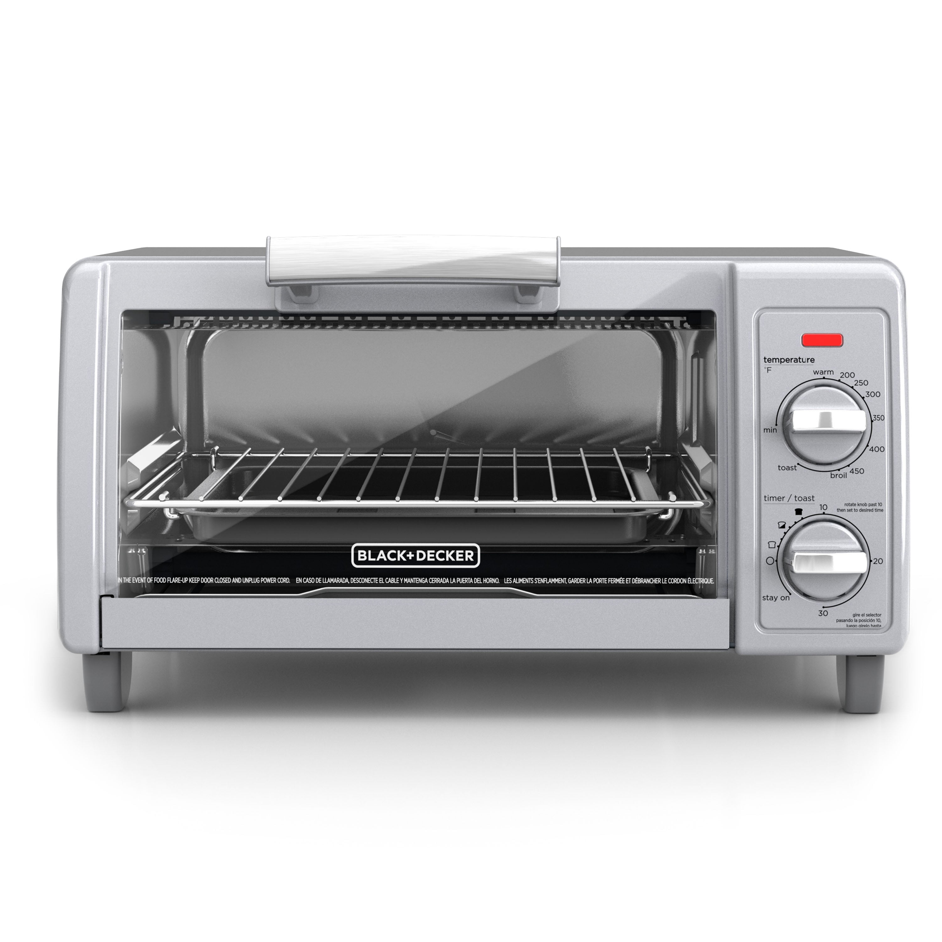 BLACK+DECKER 4-Slice Toaster Oven, Stainless Steel, TO1705SB