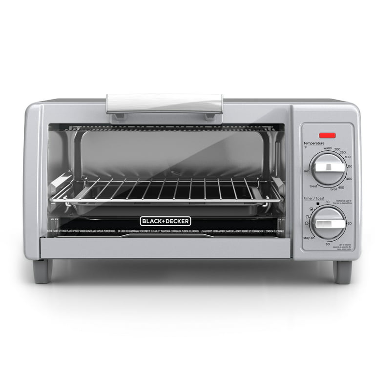 BLACK+DECKER 4-Slice Toaster Oven, Easy Controls, Stainless Steel, TO1705SG  
