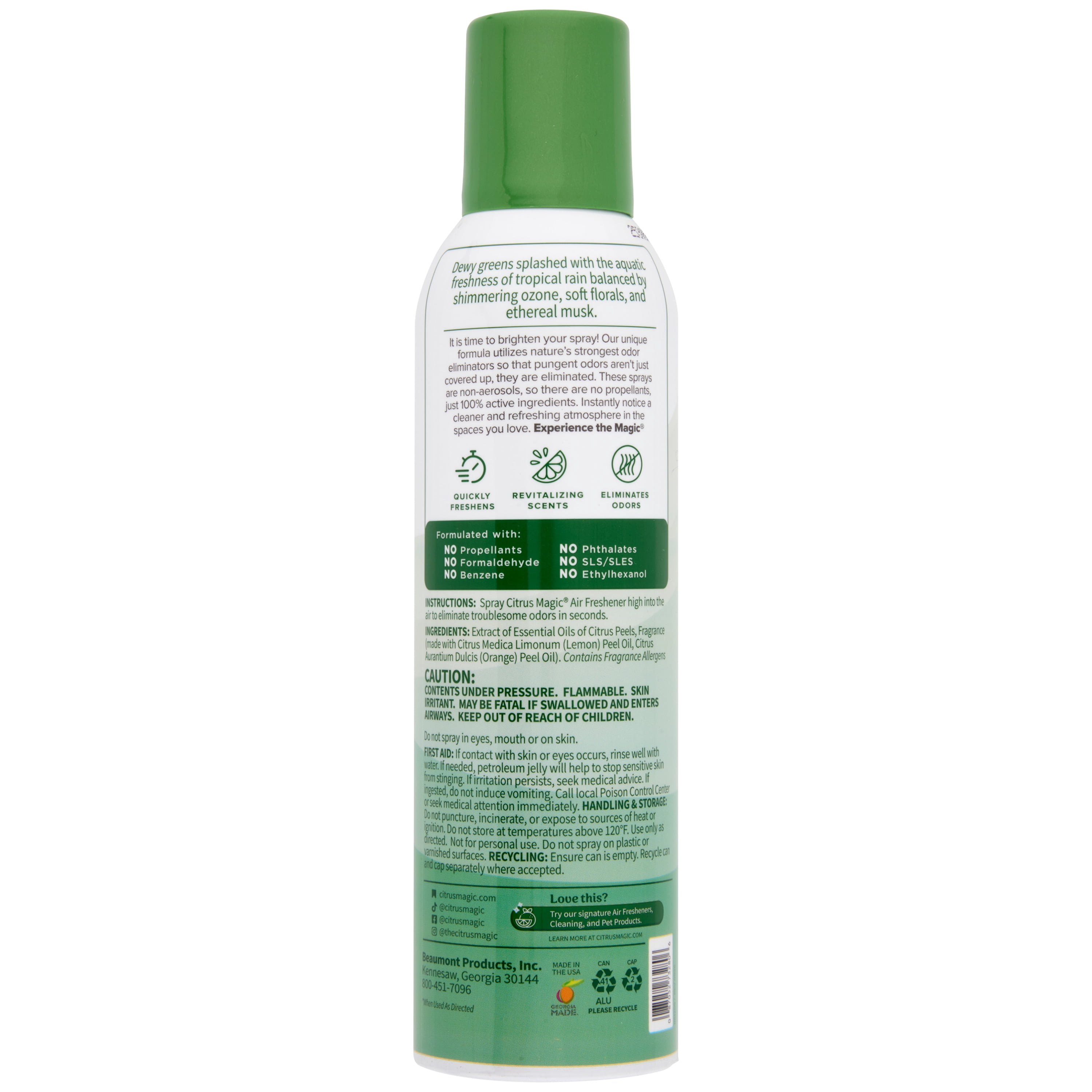 Citrus Magic Odor Eliminating Air Freshener and Room Spray, Bamboo Rainforest, 6-Ounce