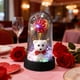 thumbnail image 4 of Luz nocturna conservada de Rose Bear para el Día de San Valentín | Cúpula de Cristal Decorativa Ambiental LED | Adorno romántico de escritorio | Flores de plástico moradas, blancas, azules, rojas, 4 of 6