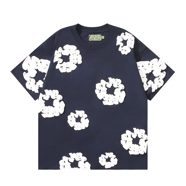T-shirt à Manches Courtes avec Impression en Mousse Kapok pour Hommes et Femmes DENIM TEARS New Fashion avec Shorts