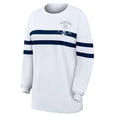 thumbnail image 3 of Women's WEAR by Erin Andrews  White New York Yankees Oversized Long Sleeve Striped T-Shirt, 3 of 4