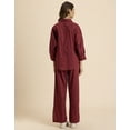 thumbnail image 4 of Moomaya Solid 2 Pcs Cotton Co-Ord Set, Everyday Wear Long Shirt With Pants, 4 of 9