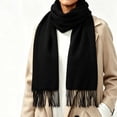 thumbnail image 5 of LUVDA Knit Scarf Wrap for Women Solid Long Fringe Warm Casual Fall Winter, 5 of 5