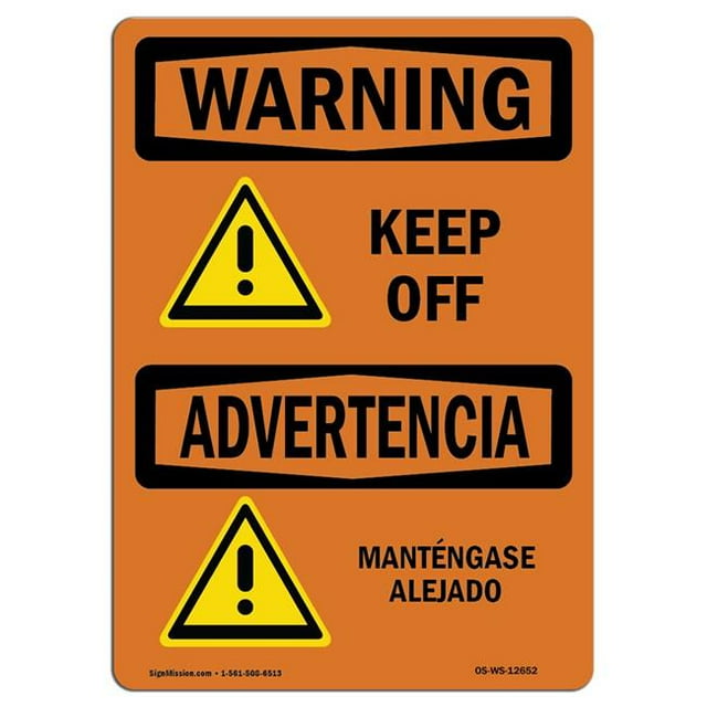 SignMission OS-WS-A-1218-L-12652 12 x 18 Po Panneau d'Avertissement OSHA - Restez à l'Écart