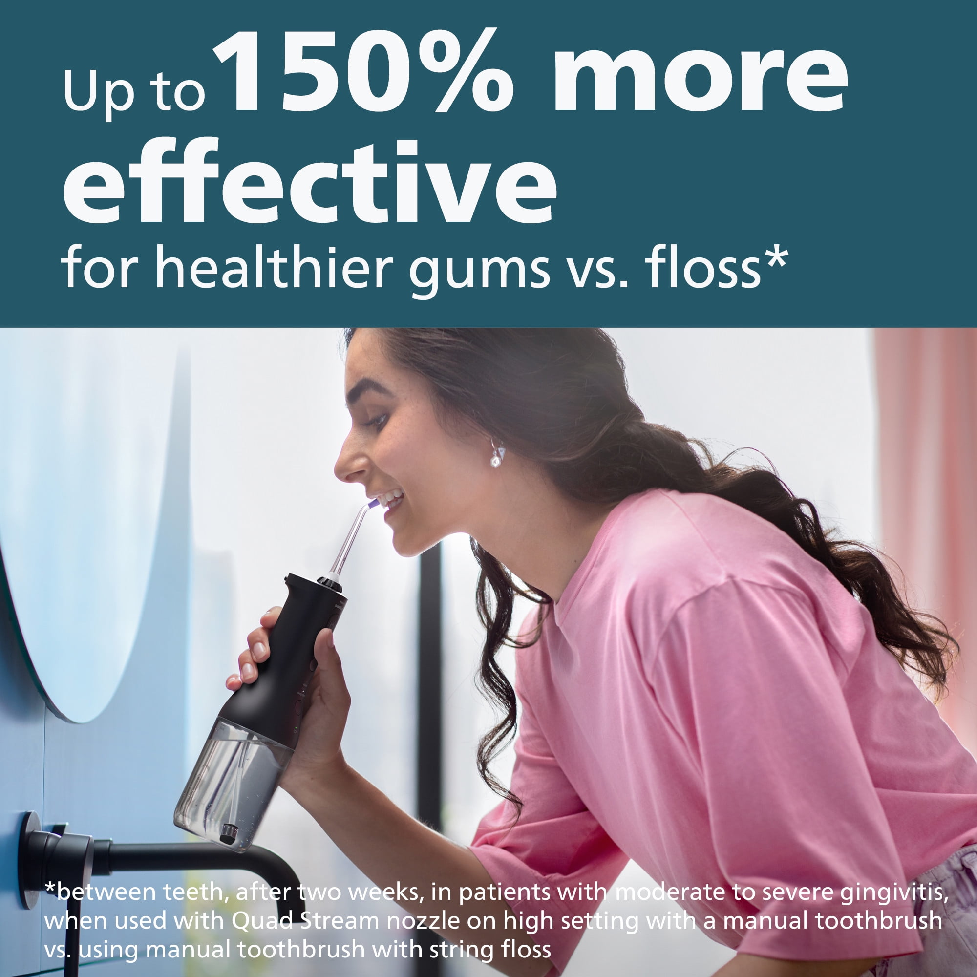 Philips Sonicare Electric Cordless Power Flosser 3000, Black, HX3806/23