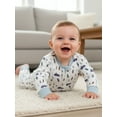 thumbnail image 4 of BemeyourBBs Newborn Baby Boy Ski Outfits Zipper One Piece Romper Long Sleeve Round Neck Ski Print Jumpsuit Fall Winter Spring Clothes, 4 of 9
