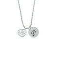 thumbnail image 2 of Delight Jewelry Silvertone Big Sister in Open Heart - 5/8'' Silvertone Script Initial Disc - P - Charm Necklace, 20"+3", 2 of 4