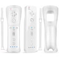 thumbnail image 1 of XYCCA 2 Pack White Wireless Controller, A Replacement for Wii Remote Controller, Compatible with Wii/Wii u Console, with Silicone Case and Non-Slip Wrist Strap (2 White), 1 of 7