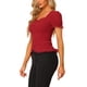 thumbnail image 4 of CAMISA VICTORIANA INSPIRADA CHIC PARA MUJERES CON ESCOTE CORAZÓN Y MANGAS ABULLONADAS, BLUSA GÓTICA CON LACITOS PARA HALLOWEEN, TALLA 3XL BURDEOS, 4 of 6