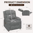 thumbnail image 3 of Erinnyees Electric Recliner Chair,Oversized Recliner Chair with USB Charging Port and Convenient Side Pockets,Reclining Sofa Chairs for Living Room Bedroom, Dark Gray, 3 of 9