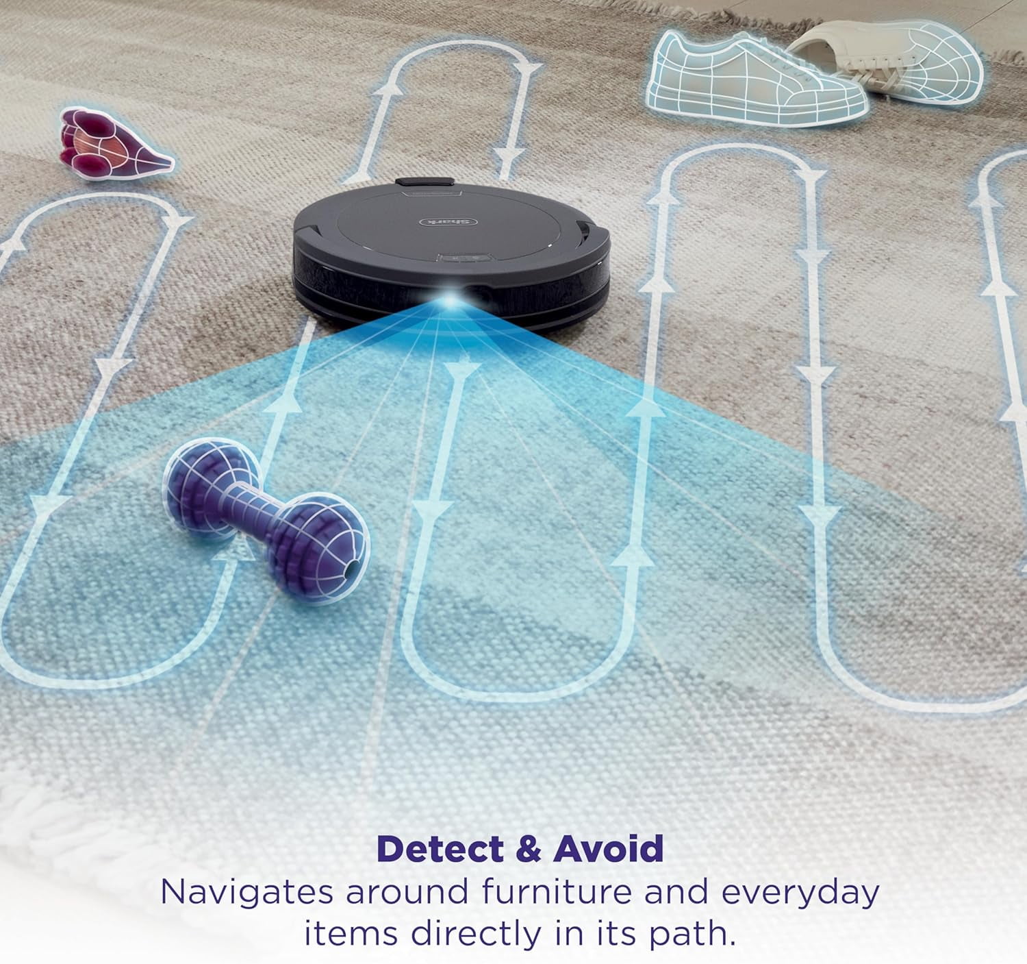 SHARK NAVIGATOR ROBOT VACUUM WITH SMARTPATH AND SELF-CLEANING, RV2110 - GREY
