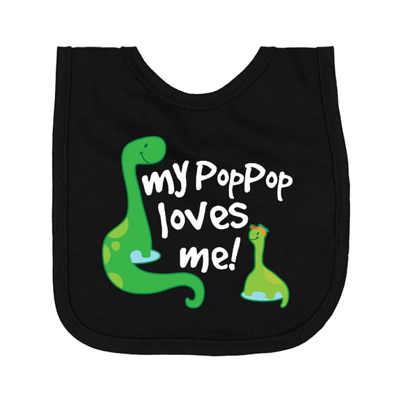 Inktastic My Pop Pop Loves Me Dinosaur Newborn Bib