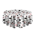 thumbnail image 5 of White Cow Geometric Pattern Round Tablecloth 60"x60",Wrinkle Wipeable Table Cloth for Kitchen Dining Room Picnic Patio Party, 5 of 6