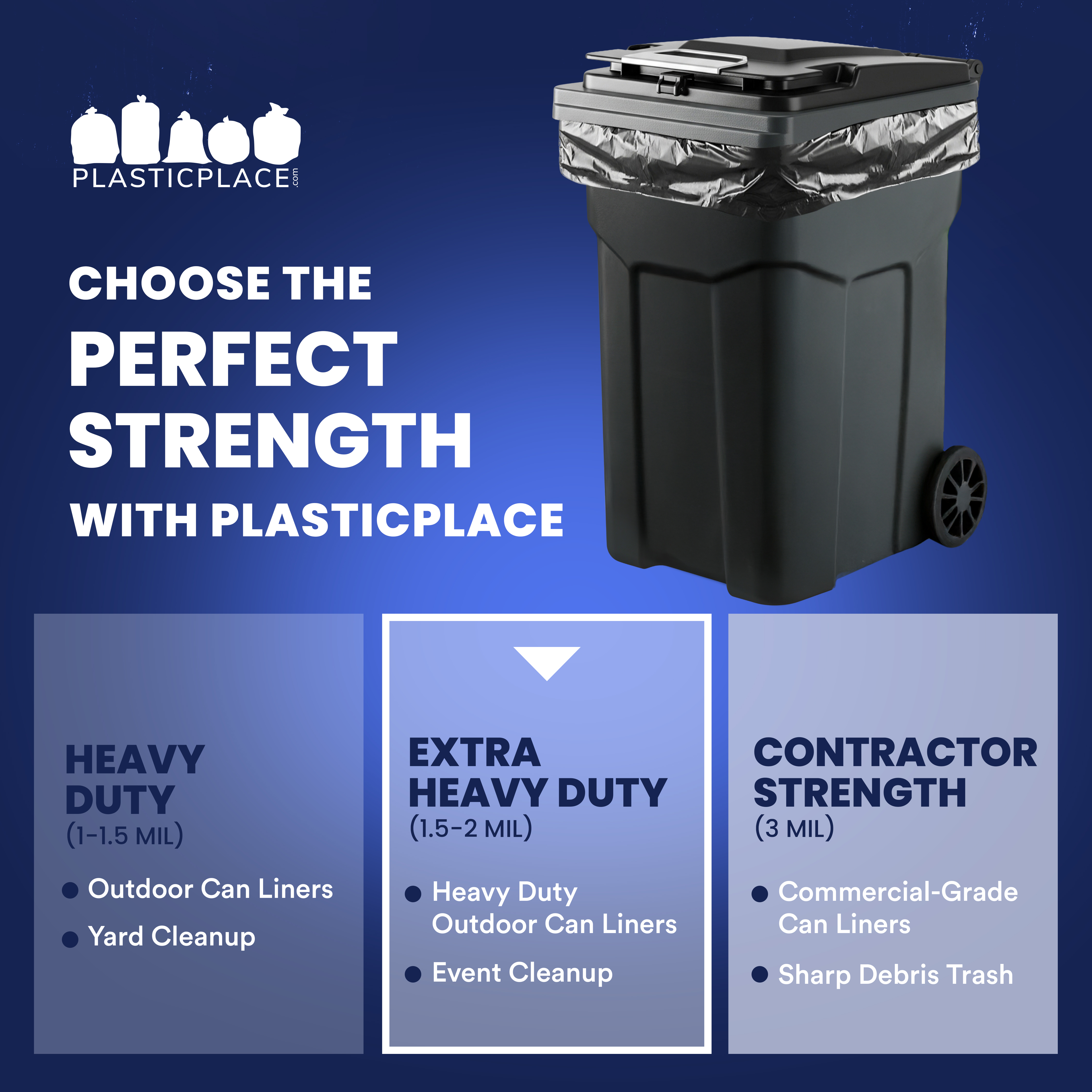 Plasticplace 95-96 Gallon Heavy Duty Garbage Can Liners, 25 Count photo 5