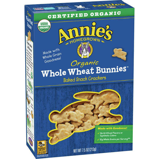 Annie's Organic Whole Wheat Bunnies Baked Snack Crackers, 7.5 oz