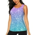 thumbnail image 1 of Easygdp Débardeur Multicolore Pailleté pour Femmes, Haut de Course, Chemise de Randonnée, Séchage Rapide pour Course, Yoga, Randonnée-Grand, 1 of 7