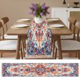 thumbnail image 6 of Orange Blue Ethnic Table Runner 70 Inches Long, Boho Geometric Art Vintage Cotton Linen Table Runners Dresser Scarves, Decorative Fabric Tabletop Scarf Furniture Cover for Home Dinner Party 13"x70", 6 of 9