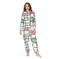 thumbnail image 2 of FORMRS Onesies Pajama for Adults Unisex Hoodie Winter Jumpsuit One Piece Sleepwear, Sizes S-2XL, Red Abstract Geometric, 2 of 7