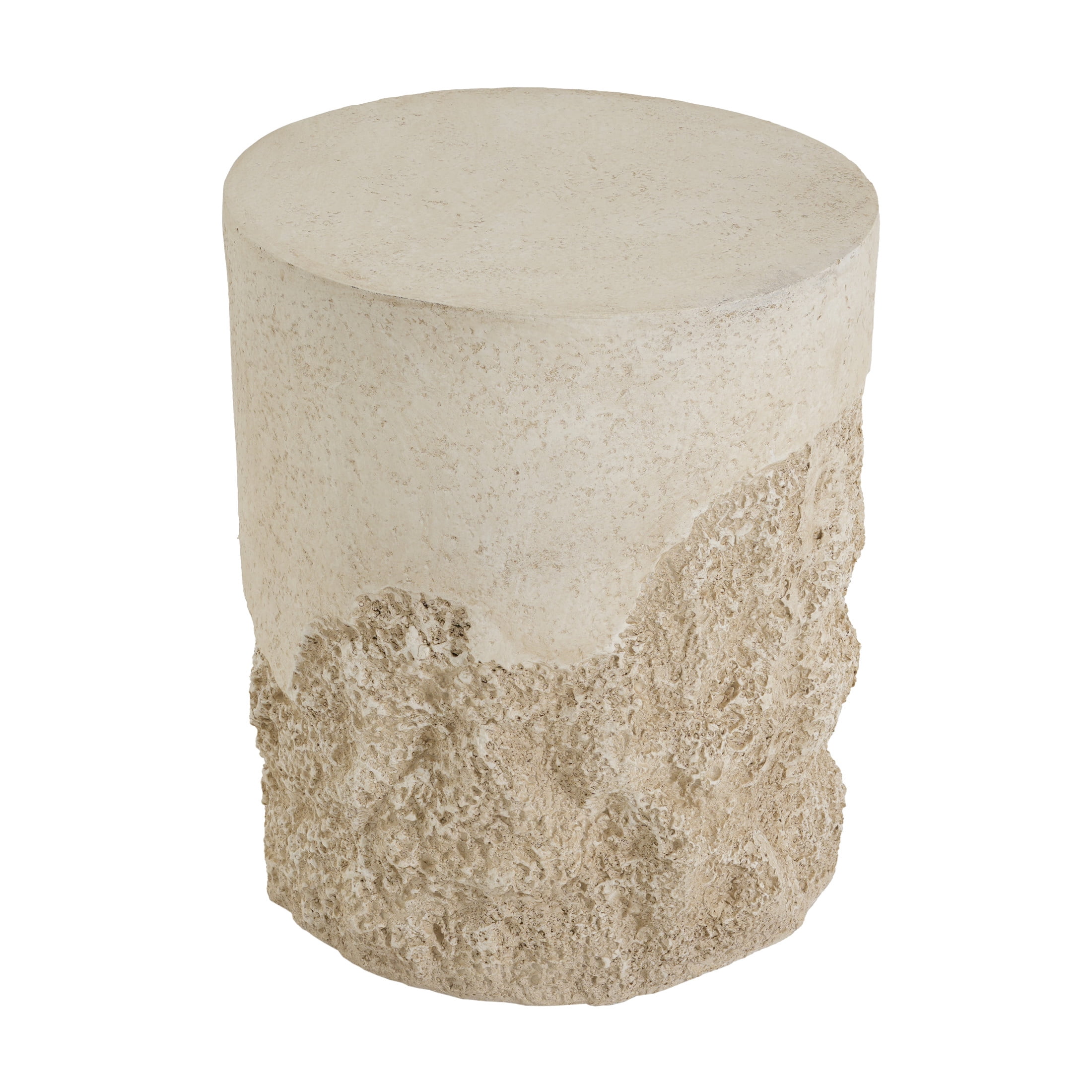 Christopher Knight Home Outdoor MGO Round Accent Side Table, Coral-Texture for Coastal Decor, Beige