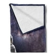 thumbnail image 2 of Outer Space Soft Flannel Fleece Throw Blanket, Astronaut on the Space Mercury Before Milky Way Cosmos Meteor Fantasy Art, Cozy Plush for Indoor and Outdoor Use, 60" x 80", Purple Brown, by Ambesonne, 2 of 5