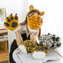 Cute Simulation Tiger Paw Plush Toy Tiger Paw Plush Gloves Cosplay Cartoonglove Costume Gloves Simulation Hand Fursuit