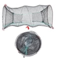 thumbnail image 3 of Filet de Pêche, Cage de Pêche Portative Pliée en Filet Coulé 23,6 Pouces X 11,8 Pouces Piège à Crabe Appât Filet d'Appât pour Écrevisses Crabes Poissons, 3 of 8