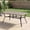 Brown, variant on 63”x37.8” Metal Outdoor Dining Table for 6,Rectangular Patio Dining Table with Adjustable Umbrella Hole,All-Weather Black Outdoor Patio Table for Porch, Garden
