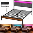 thumbnail image 2 of Base Matrimonial Cabecera Repisas Luz Led Usb C Contactos, 2 of 10
