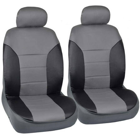 Motor Trend Two Tone PU Leather Car Seat Covers, Classic Accent, Premium Leatherette, Front