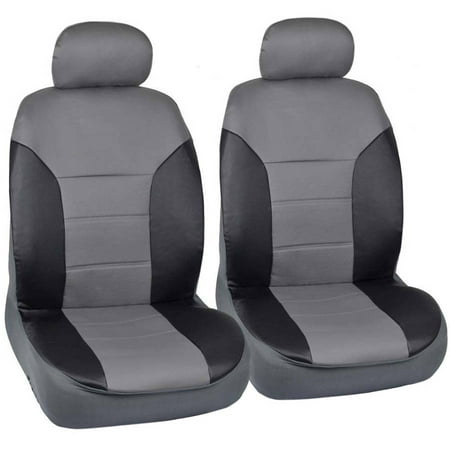 Motor Trend Two Tone PU Leather Car Seat Covers, Classic Accent, Premium Leatherette, Front (Best Color For Leather Car Seats)