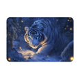 thumbnail image 2 of Front Door Mat Indoor Outdoor Outside Entrance - 16*24in Washable Snowy White Tiger Prowling Thin Bathroom Rugs Fit Under Door, Bath Rugs for Bathroom, Kitchen Rugs Mats for Floor, 2 of 6