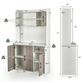 thumbnail image 4 of Costway 4-Door 71'' Kitchen Buffet Pantry Storage Cabinet w/Hutch Adjustable Shelf White, 4 of 11