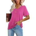 thumbnail image 2 of Camiseta Lunivop para Mujer con Cuello en V y Manga Corta para Verano, 2 of 3