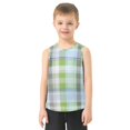thumbnail image 2 of Plaids with Green Blue Gray Color Vest Undershirt Tank Top Sleeveless Quick Dry M, 2 of 7