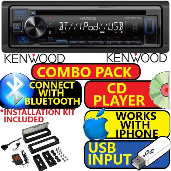 1998-2013 HARLEY KENWOOD BLUETOOTH CD USB RADIO STEREO KIT COMBO PACK