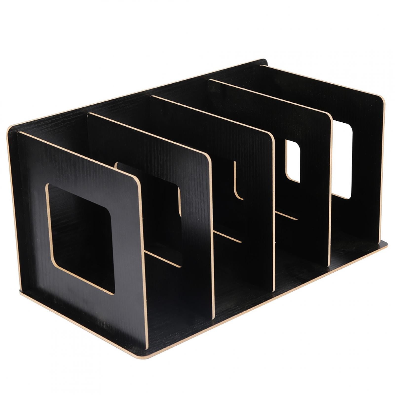 LYUMO Wooden DIY Desktop Bookshelf Rack Books DVD Storage Magazine Holder for Students Kids