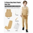 thumbnail image 3 of Boys Suit Formal Dress Clothes Big Boy Wedding Outfit Vest+Pants+Dress Shirt+Chain+Adjustable Tie 6-10Y, 3 of 7
