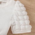 thumbnail image 6 of WISWELL Infant Baby Girl Summer Clothes Toddler Kids Puff Sleeve Short Sleeve T Shirt Tops  Plaid Skirts Princess Outfits Set , White 9-12 Months, 6 of 8