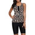 thumbnail image 1 of Womens Racerback Color Block Print Tankini Swimsuits with Swim Capris S-XXXL, 1 of 3