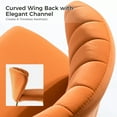 thumbnail image 5 of Modern Velvet Wingback Accent Chair Upholstered Vanity Chair Bedroom Living Room Orange, 5 of 10